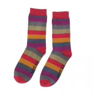 Mr Heron Thick Stripe Socks Dark