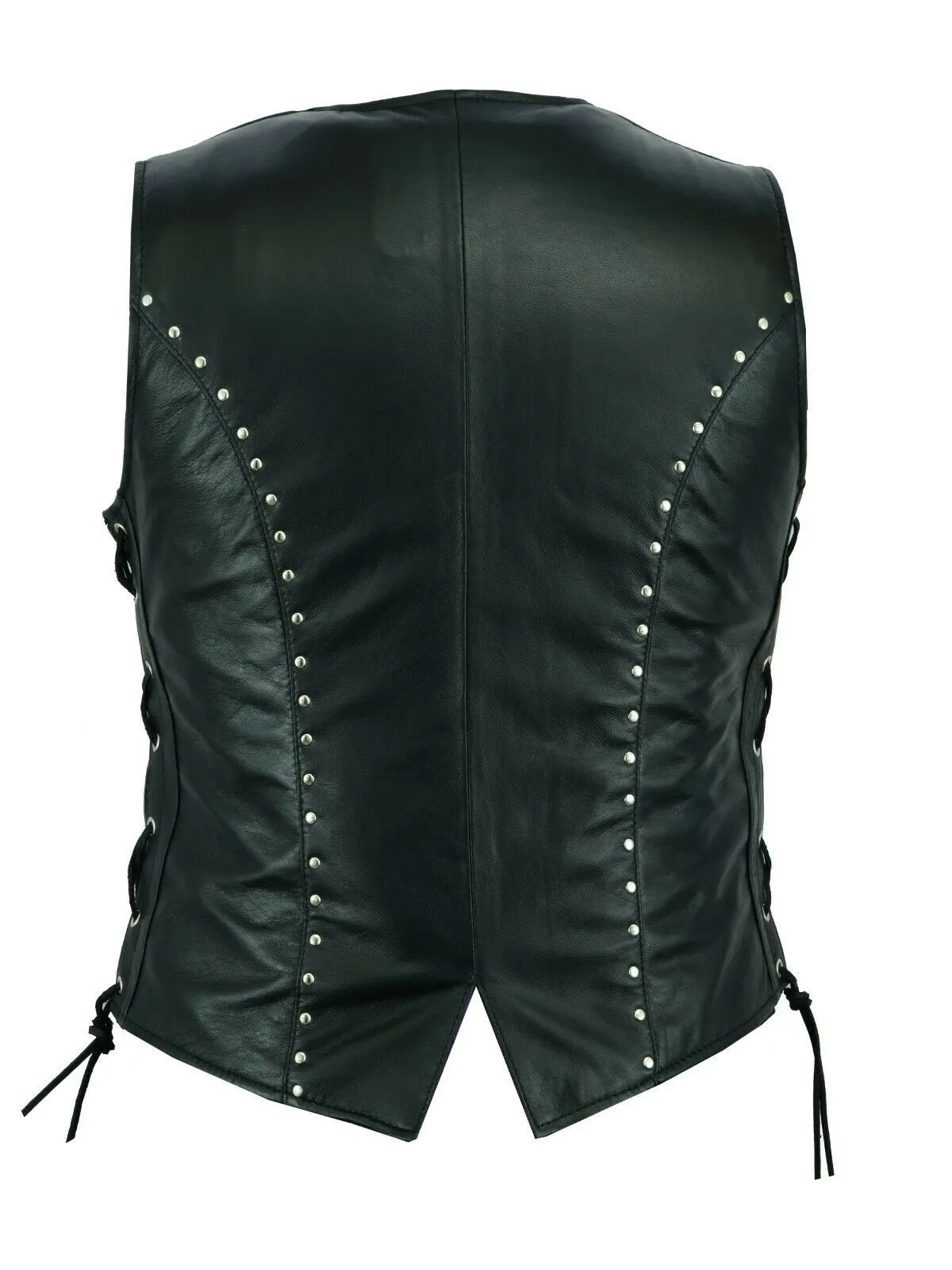 New Style Motorcycle Biker Leather Vest Waistcoat Ladies, Women