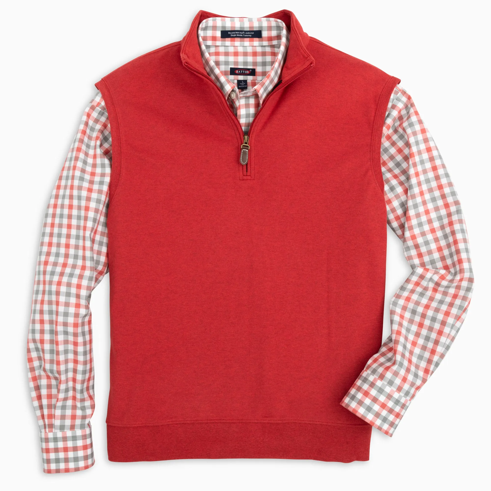 Paulo Old Red Quarter-Zip Vest