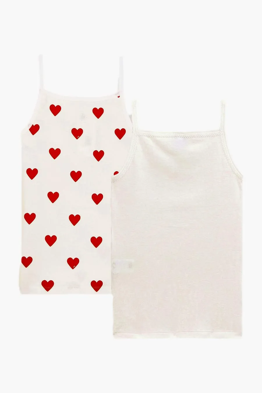 Petit Bateau Girls Underwear 2-Pack Hearts Cami
