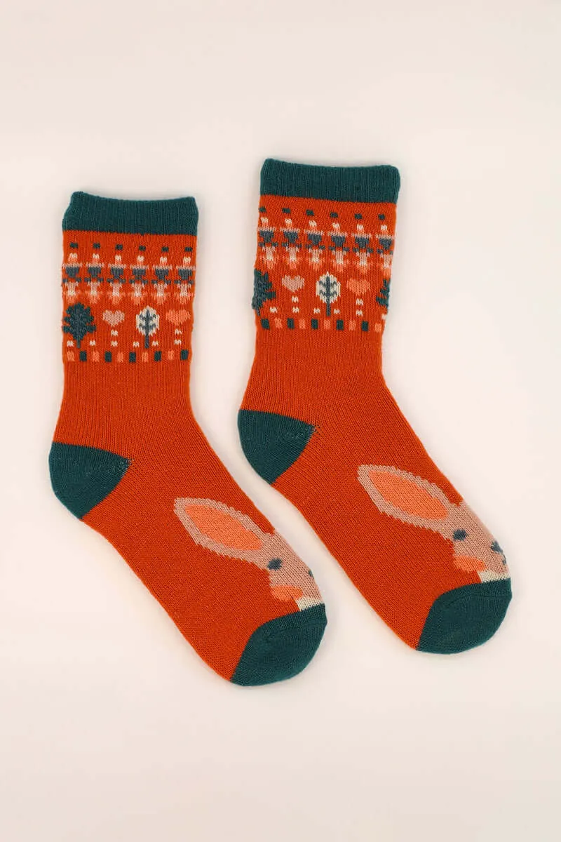 Powder Design Cute Hare Knitted Socks