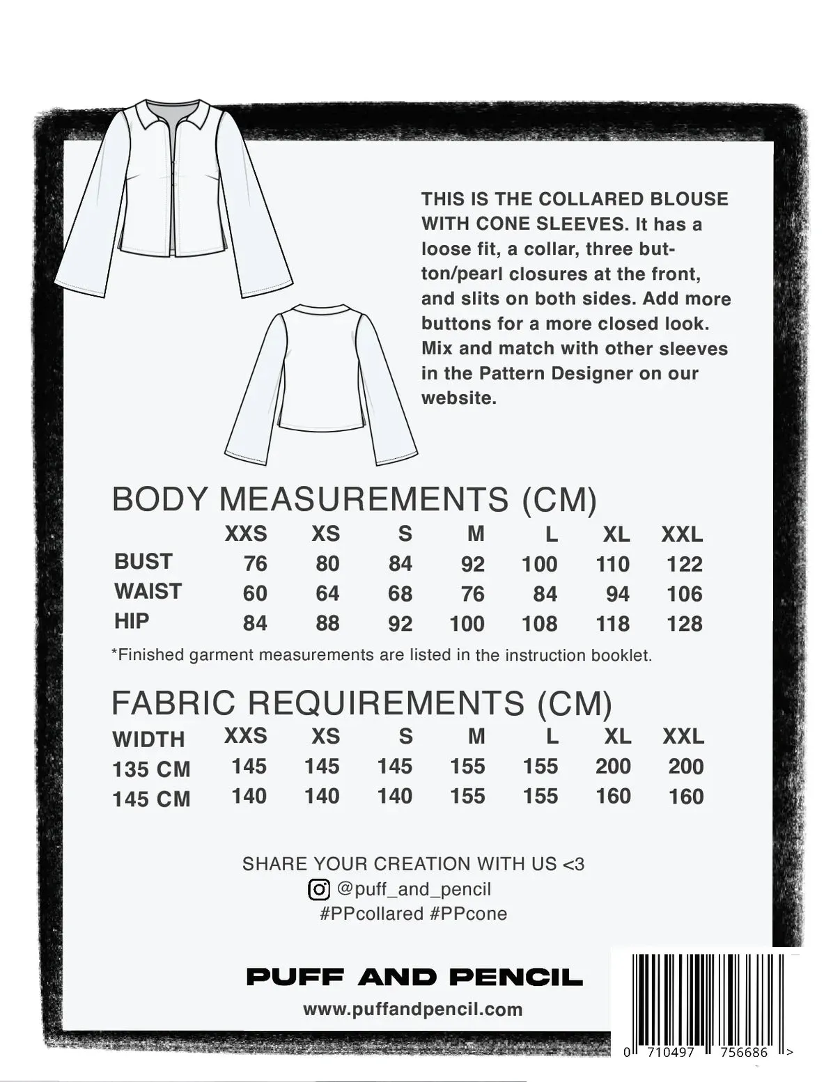 Puff and Pencil - Collared Blouses with Cone Sleeves