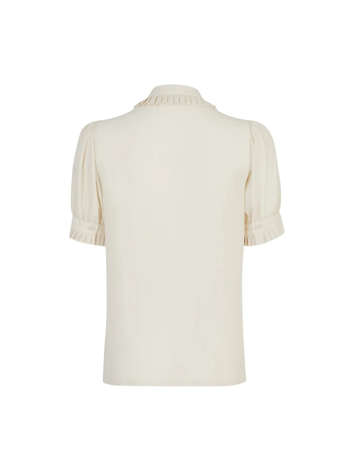 Puff-Sleeve Button-Front Bow-Neck Blouse - The NY&C Legacy Collection