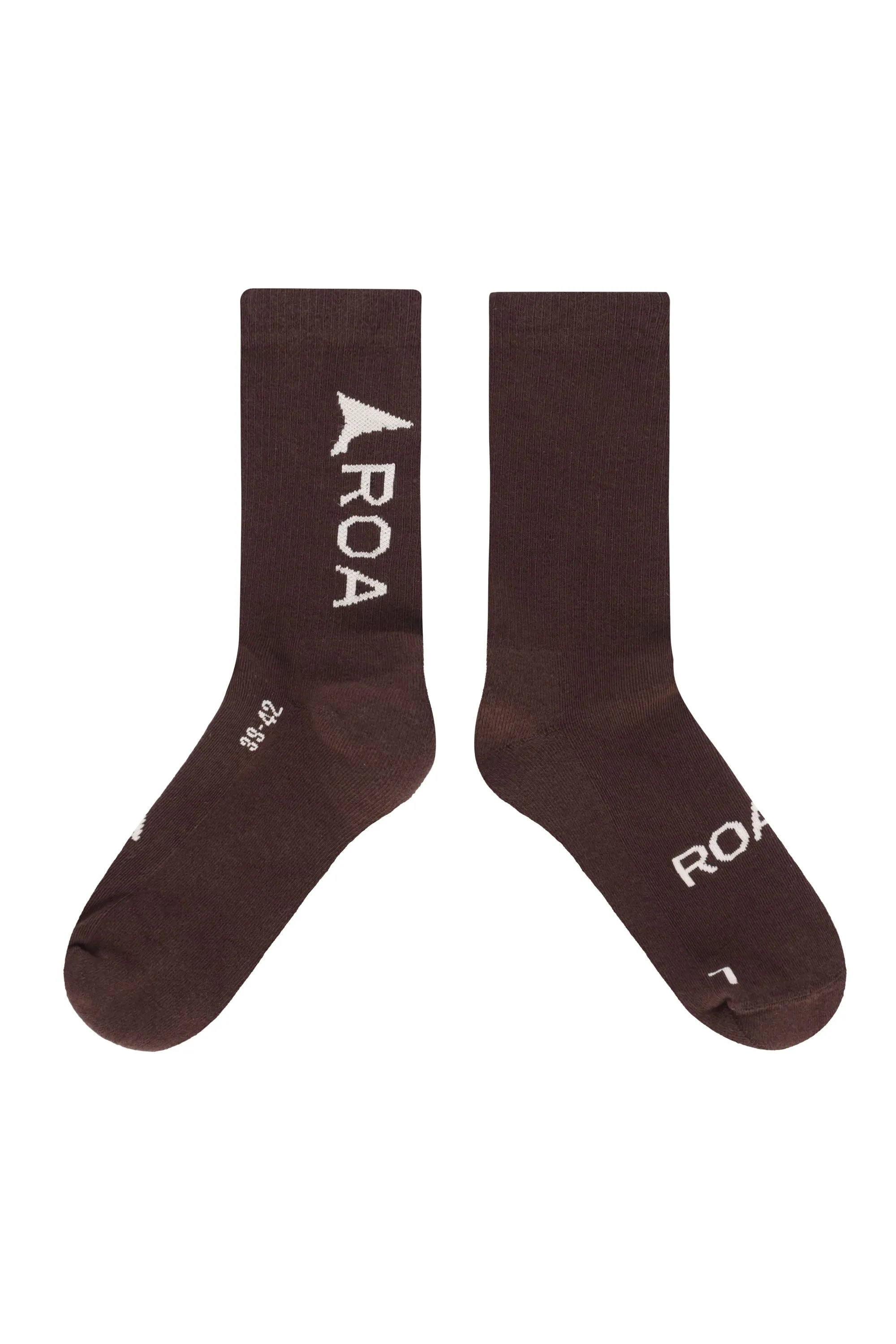 ROA - LOGO SOCKS DARK BROWN