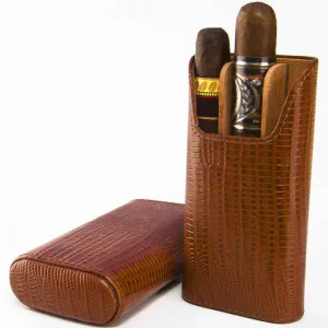 Showband Lizard Pattern Havana Leather Case