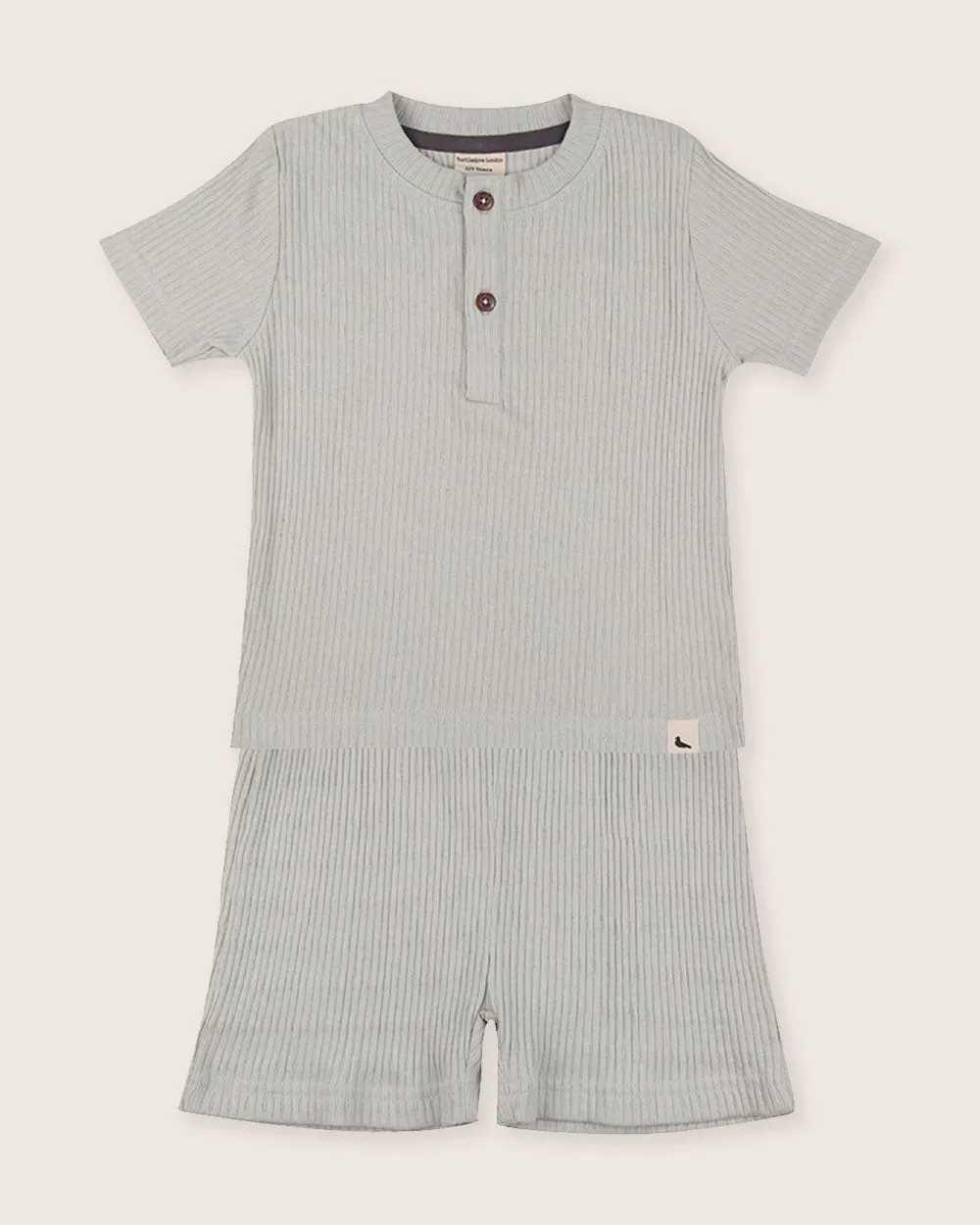 Sky Textured T-Shirt & Shorts Set