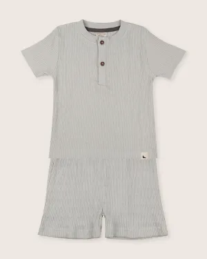 Sky Textured T-Shirt & Shorts Set