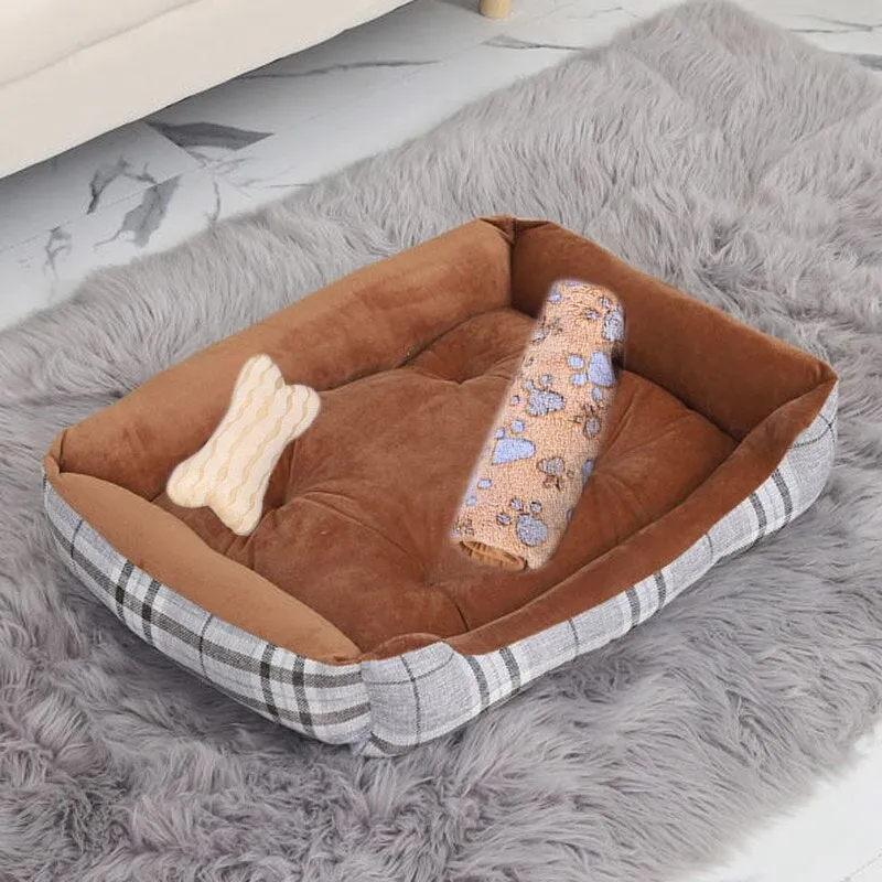 Soft Pet Bed | Flannel Thickened Pet Fleece Dog House | Soft Fleece Nest for Dogs & Cats | Breathable Puppy Kennel Mat | Comfy Baskets for Pets