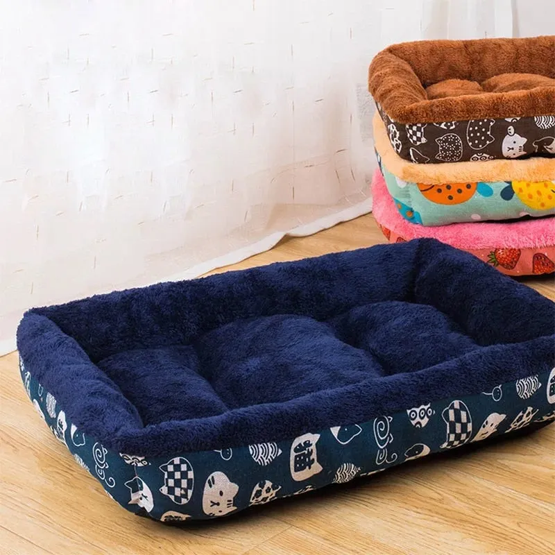 Soft Pet Bed | Flannel Thickened Pet Fleece Dog House | Soft Fleece Nest for Dogs & Cats | Breathable Puppy Kennel Mat | Comfy Baskets for Pets