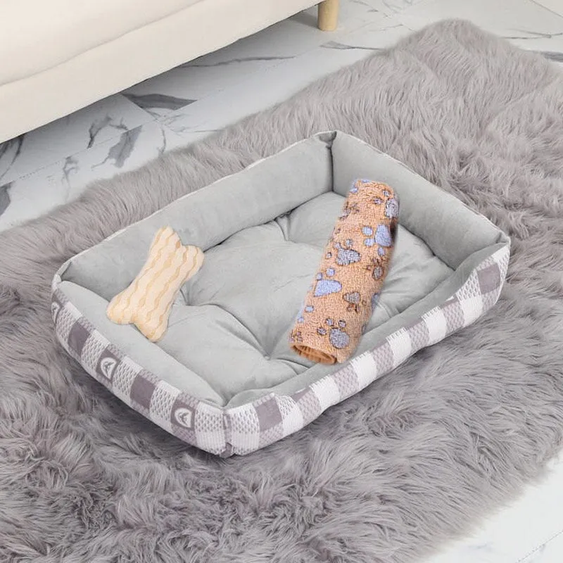 Soft Pet Bed | Flannel Thickened Pet Fleece Dog House | Soft Fleece Nest for Dogs & Cats | Breathable Puppy Kennel Mat | Comfy Baskets for Pets