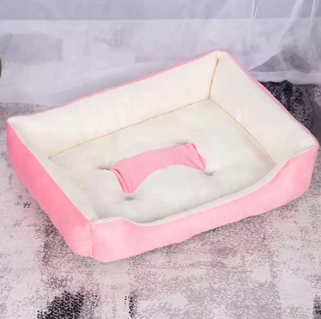 Soft Pet Bed | Flannel Thickened Pet Fleece Dog House | Soft Fleece Nest for Dogs & Cats | Breathable Puppy Kennel Mat | Comfy Baskets for Pets
