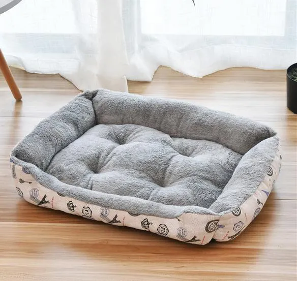 Soft Pet Bed | Flannel Thickened Pet Fleece Dog House | Soft Fleece Nest for Dogs & Cats | Breathable Puppy Kennel Mat | Comfy Baskets for Pets