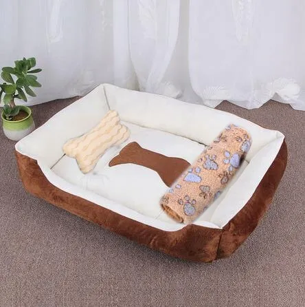 Soft Pet Bed | Flannel Thickened Pet Fleece Dog House | Soft Fleece Nest for Dogs & Cats | Breathable Puppy Kennel Mat | Comfy Baskets for Pets