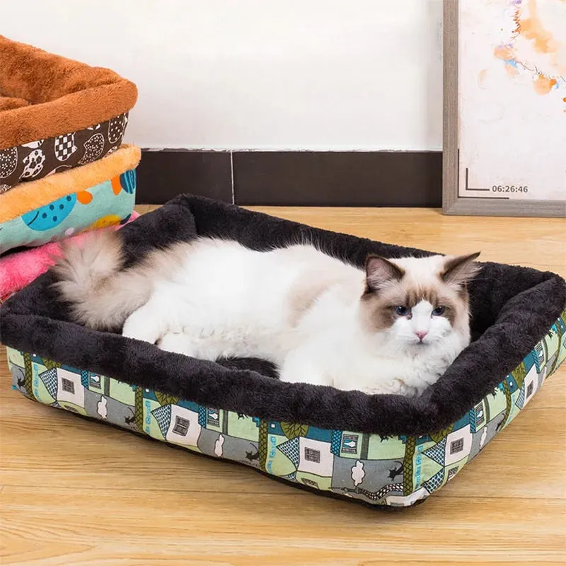 Soft Pet Bed | Flannel Thickened Pet Fleece Dog House | Soft Fleece Nest for Dogs & Cats | Breathable Puppy Kennel Mat | Comfy Baskets for Pets