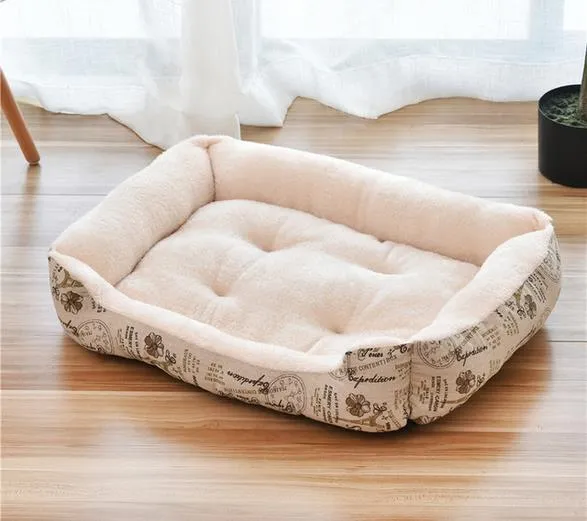 Soft Pet Bed | Flannel Thickened Pet Fleece Dog House | Soft Fleece Nest for Dogs & Cats | Breathable Puppy Kennel Mat | Comfy Baskets for Pets