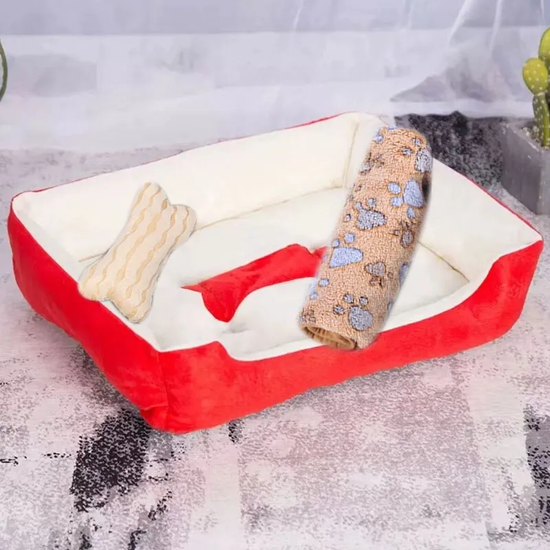 Soft Pet Bed | Flannel Thickened Pet Fleece Dog House | Soft Fleece Nest for Dogs & Cats | Breathable Puppy Kennel Mat | Comfy Baskets for Pets