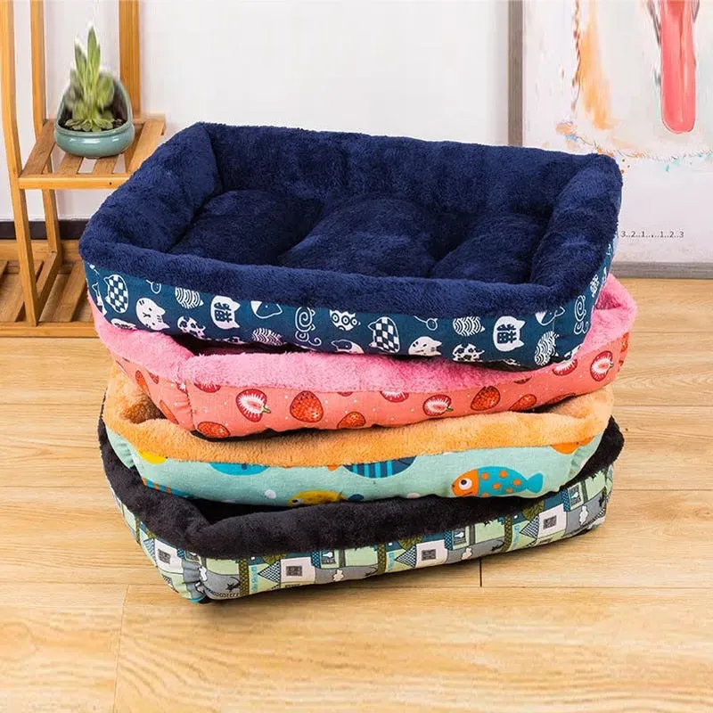 Soft Pet Bed | Flannel Thickened Pet Fleece Dog House | Soft Fleece Nest for Dogs & Cats | Breathable Puppy Kennel Mat | Comfy Baskets for Pets