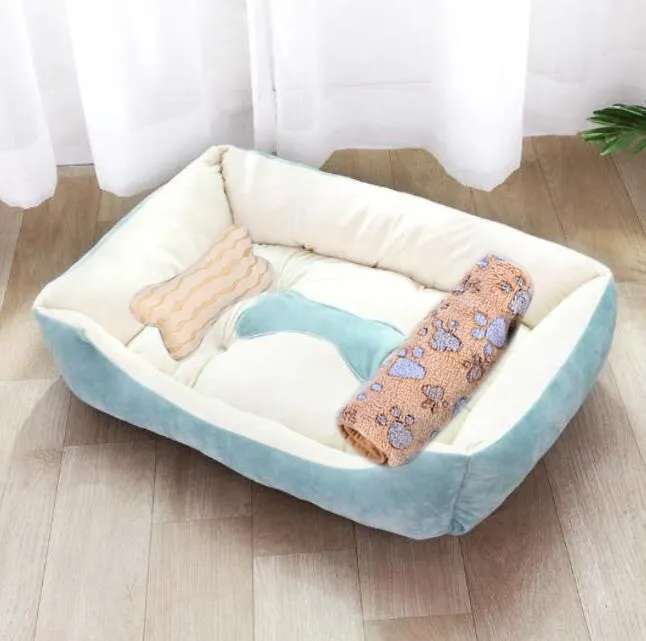 Soft Pet Bed | Flannel Thickened Pet Fleece Dog House | Soft Fleece Nest for Dogs & Cats | Breathable Puppy Kennel Mat | Comfy Baskets for Pets