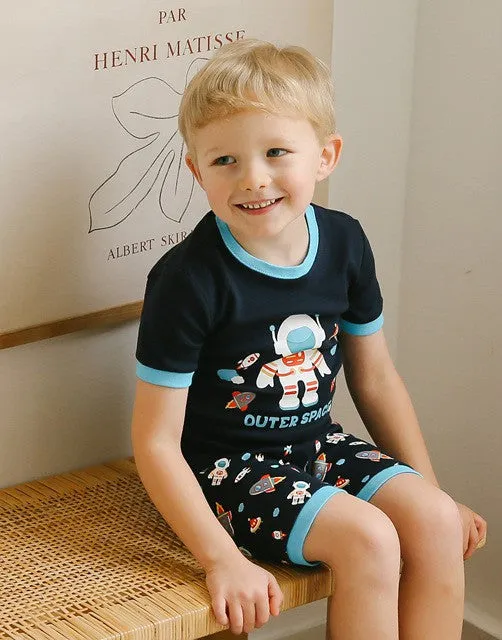 Space Boy Short Sleeve Pajamas