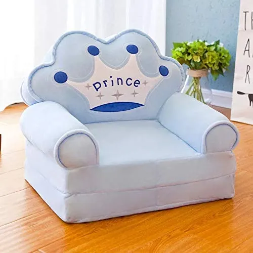 THD (Tuteja Home Decors) Sofa Cum Bed Shape Imported Soft Toy Chair/Seat for Baby Sitting, Blue