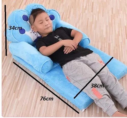 THD (Tuteja Home Decors) Sofa Cum Bed Shape Imported Soft Toy Chair/Seat for Baby Sitting, Blue