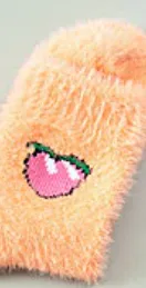 Unisex Winter Fluffy Thick Fruit Design Print House Happy Socks