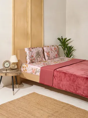 Westside Home Dusty Rose Double Bed Fleece Blanket