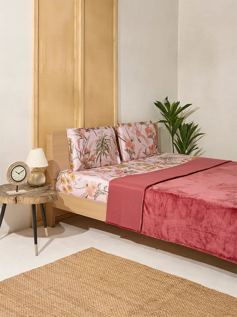 Westside Home Dusty Rose Double Bed Fleece Blanket