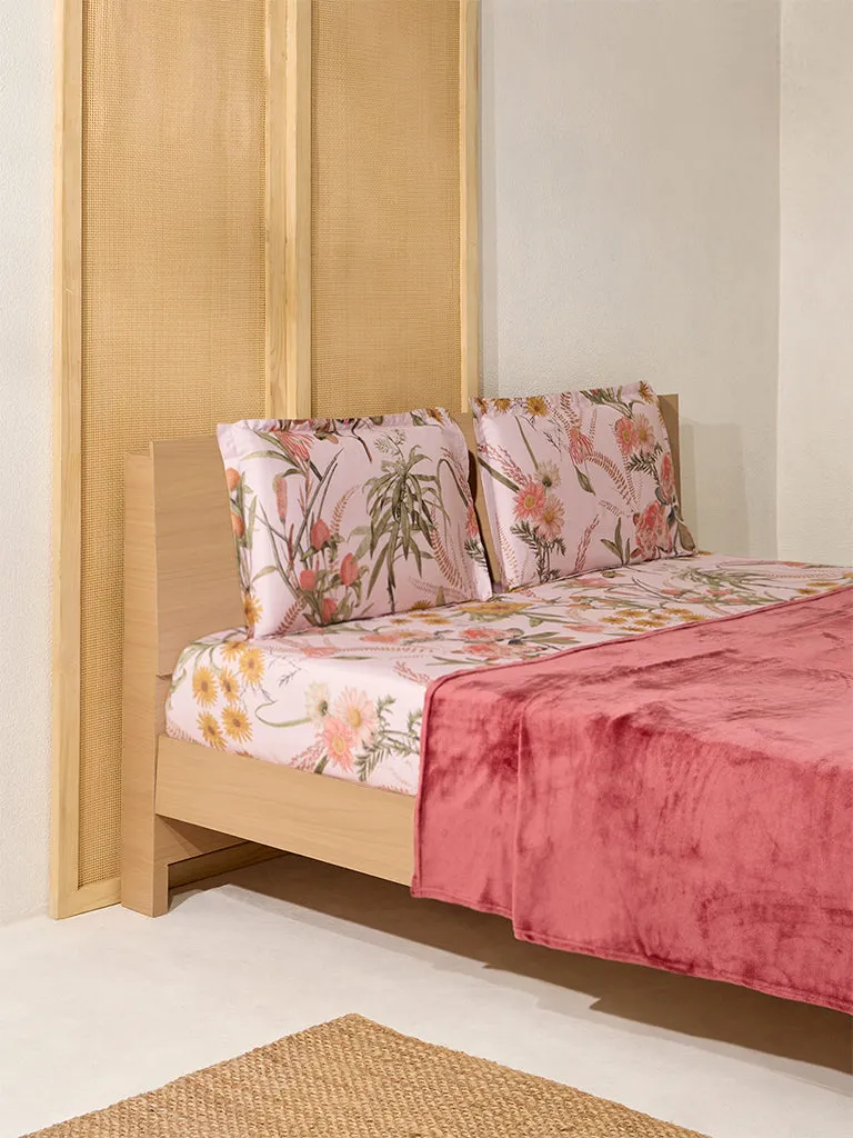 Westside Home Dusty Rose Double Bed Fleece Blanket