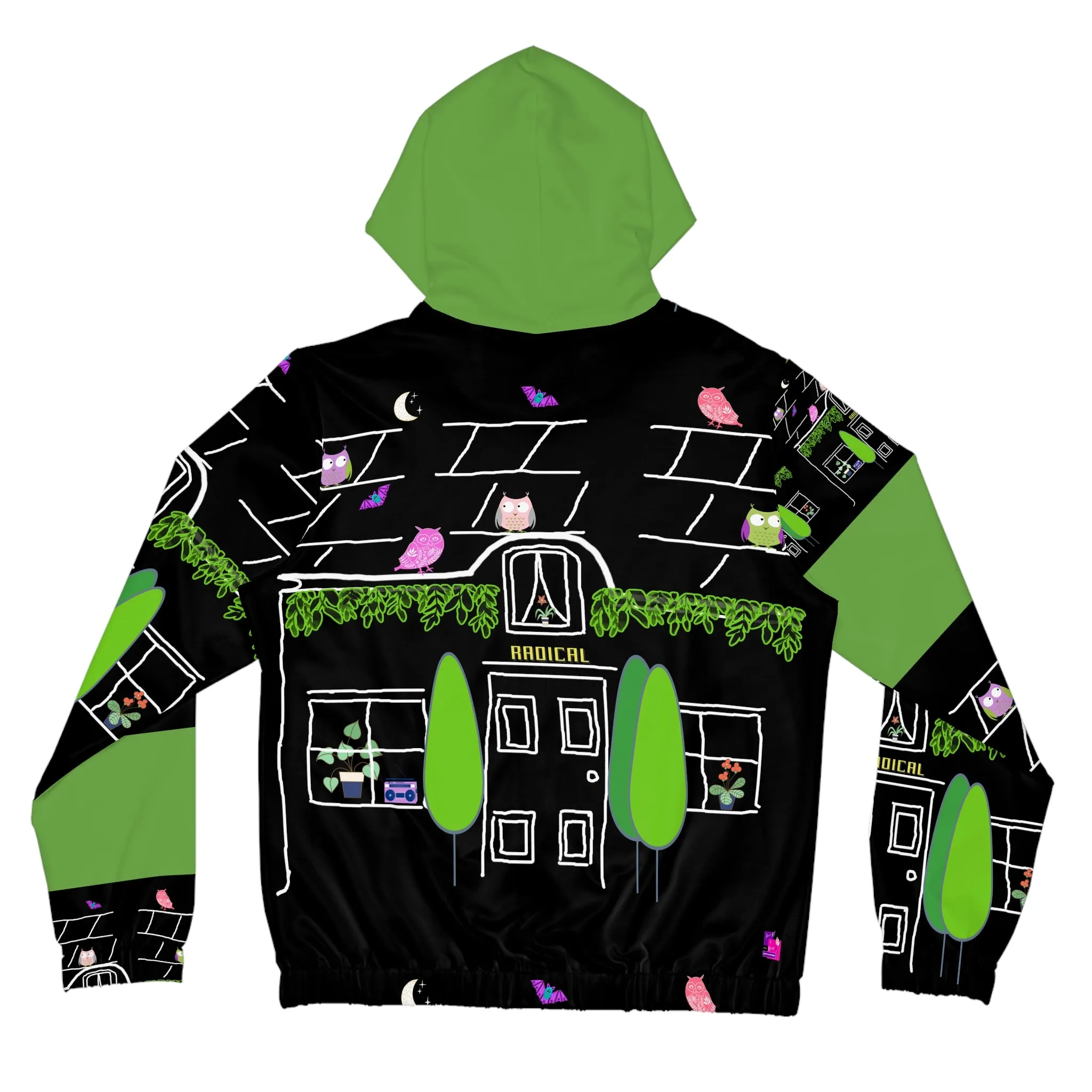 Women’s Full-Zip Hoodie (AOP) OWL HOUSE
