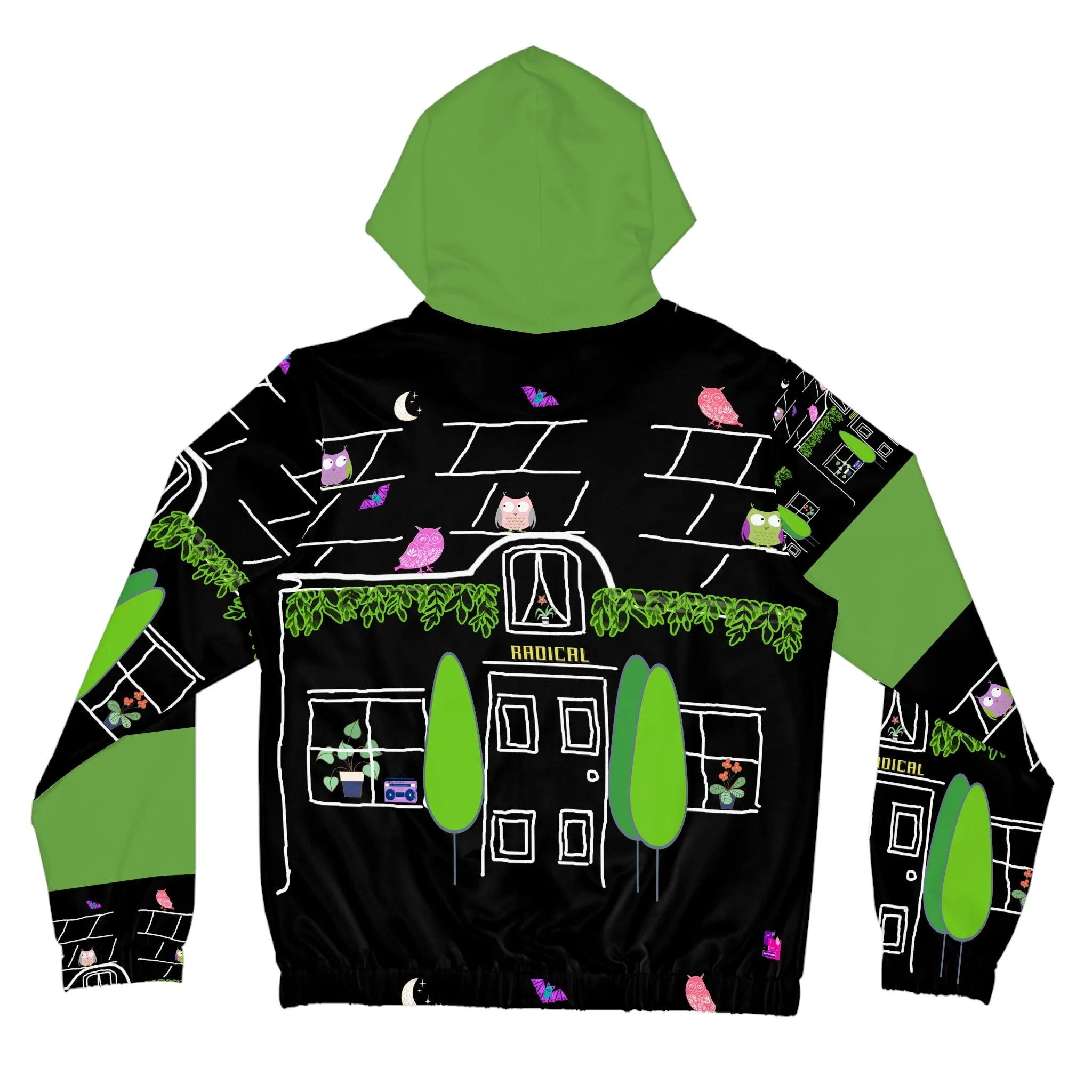 Women’s Full-Zip Hoodie (AOP) OWL HOUSE