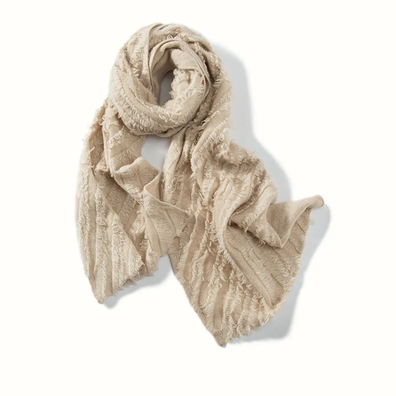 Women's New Long Tassel Shawl Wool Knitted Cashmere Scarf Shawl