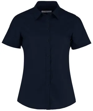 Womens poplin shirt short sleeve | Dark Navy